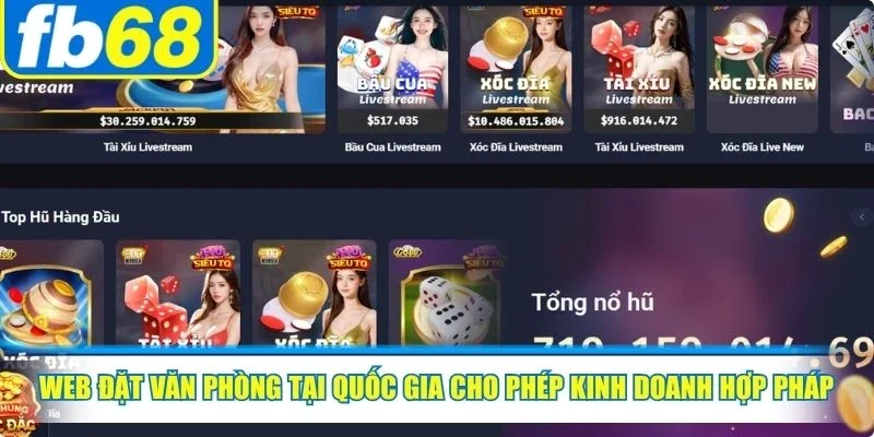 Web đặt văn phòng tại quốc gia cho phép kinh doanh hợp pháp